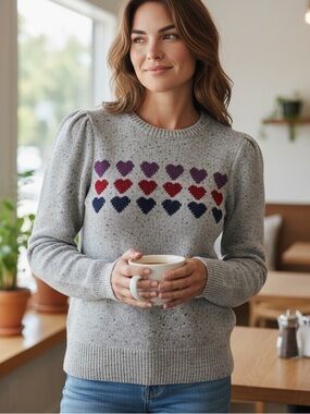 Brooks Brothers Wool Blend Hearts Sweater